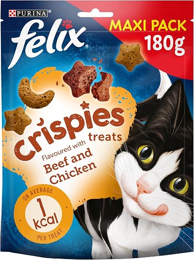Felix Crispies Chicken and Beef Cat Treats 180g Pack of 5