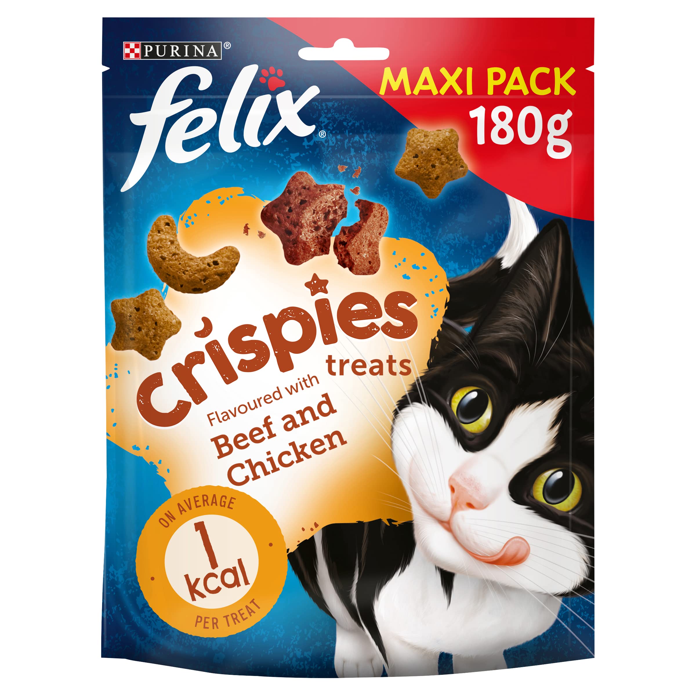 FELIX Crispies Chicken and Beef Cat Treats 180g (Pack of 5)