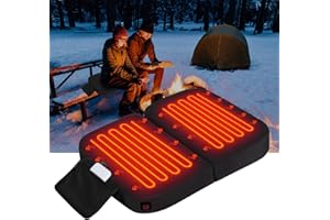 Ksheat Extra Wide Heated Seat Cushion with 10000 mAh Mobile Bank Pack, Foldable Heated Stadium Seats for Bleacher, Portable Heating Pad Stadium Seat Cushion, USB Heating Seat Pad for Stadium Camping