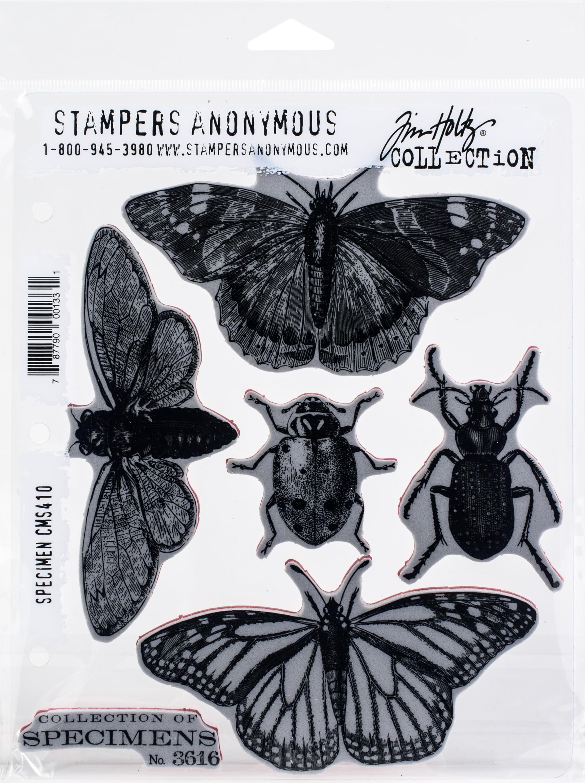 Tim Holtz - Stampers Anon Cling RBBR Stamp Set Specimen, One Size