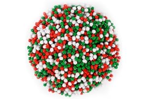 Qumenan 1500 Pieces Mini Glitter Christmas Pom Poms Balls Small Red Green and White pom poms for Crafts Making DIY Hobby Supplies Christmas Party Decorations(3 Colors, 0.4 in)