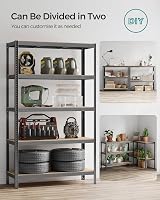 SONGMICS 5-Tier Steel Shelving Unit 60 x 120 x 200 cm Grey GLR060G01 view 6