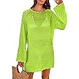 ANRABESS Women Swimsuit Crochet Swim Cover Up 2025 Summer Bathing Suit Swimwear Mesh Knit Beach Dress Vacation Outfits