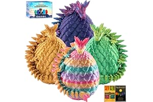 3D Printed Dragon – Mydethun Dragon Toys Articulated with 27 Joints, Christmas Gift for Kids & Dragon Lovers, Collectible Fidget Desk & Shelf Decor, 4 Mystery Eggs for Classroom Rewards