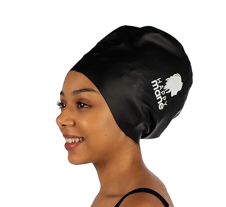 Happy Mane Extra Large Silicone Swim Cap Swimming Shower Cap