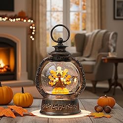 Fall Snow Globe Lantern - Thanksgiving Glittering