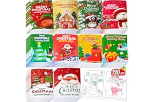 90shine 120Pcs Christmas Coloring Books Bulk: Xmas Stockings Goodie Bags Stuffers Winter Party Favors Gifts Holiday Class Act