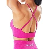 JOYSPELS Seamless Sports Bra for Women Strappy Workout Yoga Bra Medium Support