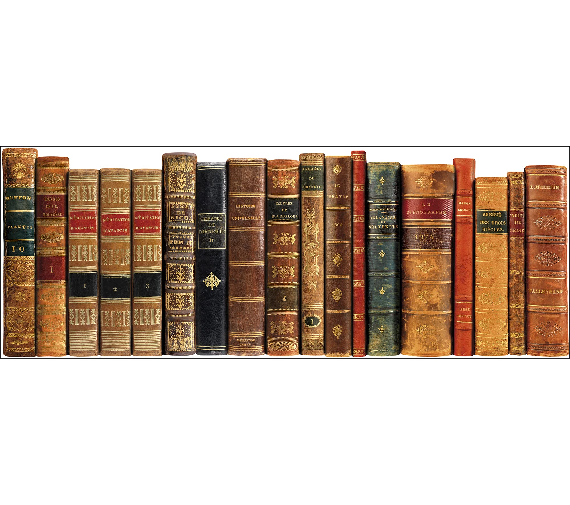 PLAGE 143508 BED, HEADBOARD STICKER - Old books, 59 x 160 cm