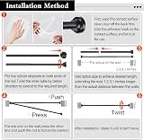 KIAMXNE Stainless Steel Extendable Shower Curtain Rod 72-132cm Black with 2 view 6