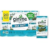 Gimme Seaweed Organic Premium Roasted Seaweed Snacks, Sea Salt, 20 Count, Keto, Vegan, Gluten-Free, Great Source of Omega3s a