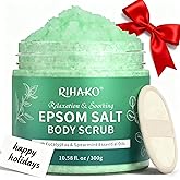 Eucalyptus Epsom Salt Body Scrub,Exfoliating detox body scrub,Relax & Relief with Eucalyptus & Spearmint Essential Oils, Deeply Nourishes for Smooth, Radiant Skin–Valentine’s Day Gift for Her/Him