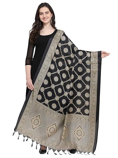KANCHNAR Womens Printed Bhagalpuri Silk Dupatta