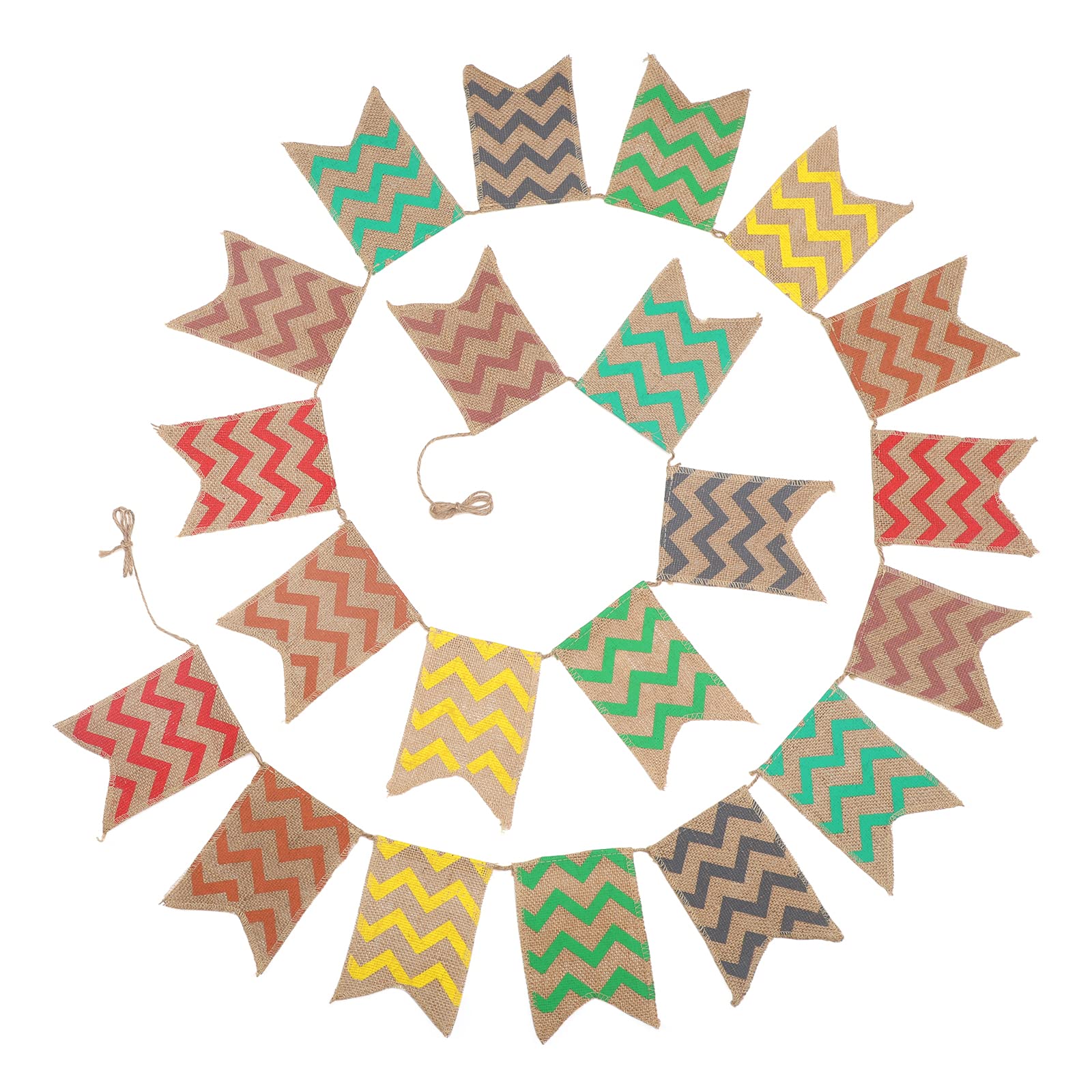 G2PLUS 3.7 m Linen Bunting Hessian Garland Vintage Rustic Cute Bunting Bunting Colourful Bunting for Outdoor Wedding