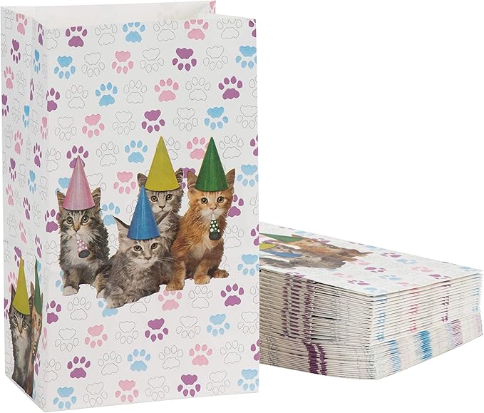 Cat Party Favor Bags 36Pack Cat Birthday Pet Party Supplies, Small