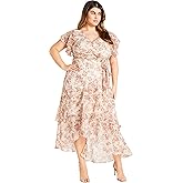 City Chic Women's Plus Size Maxi Dress - Flirty Tier Print
