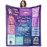 Ucuxuov Sister Gifts Blanket 60"x50", Sisters Gifts from Sister, Sisters Birthday Gift, Big Sister's Gift for Girls Women, Sister's Present for Mothers Day Graduation Christmas Valentines Day