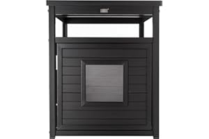 New Age Pet ECOFLEX Litter Loo Standard & Jumbo Sizes, 4 Colors, Moisture and Odor Resistant Enclosure & End Table, No‑Tools Assembly, 10 Year Warranty, Espresso Black, Jumbo
