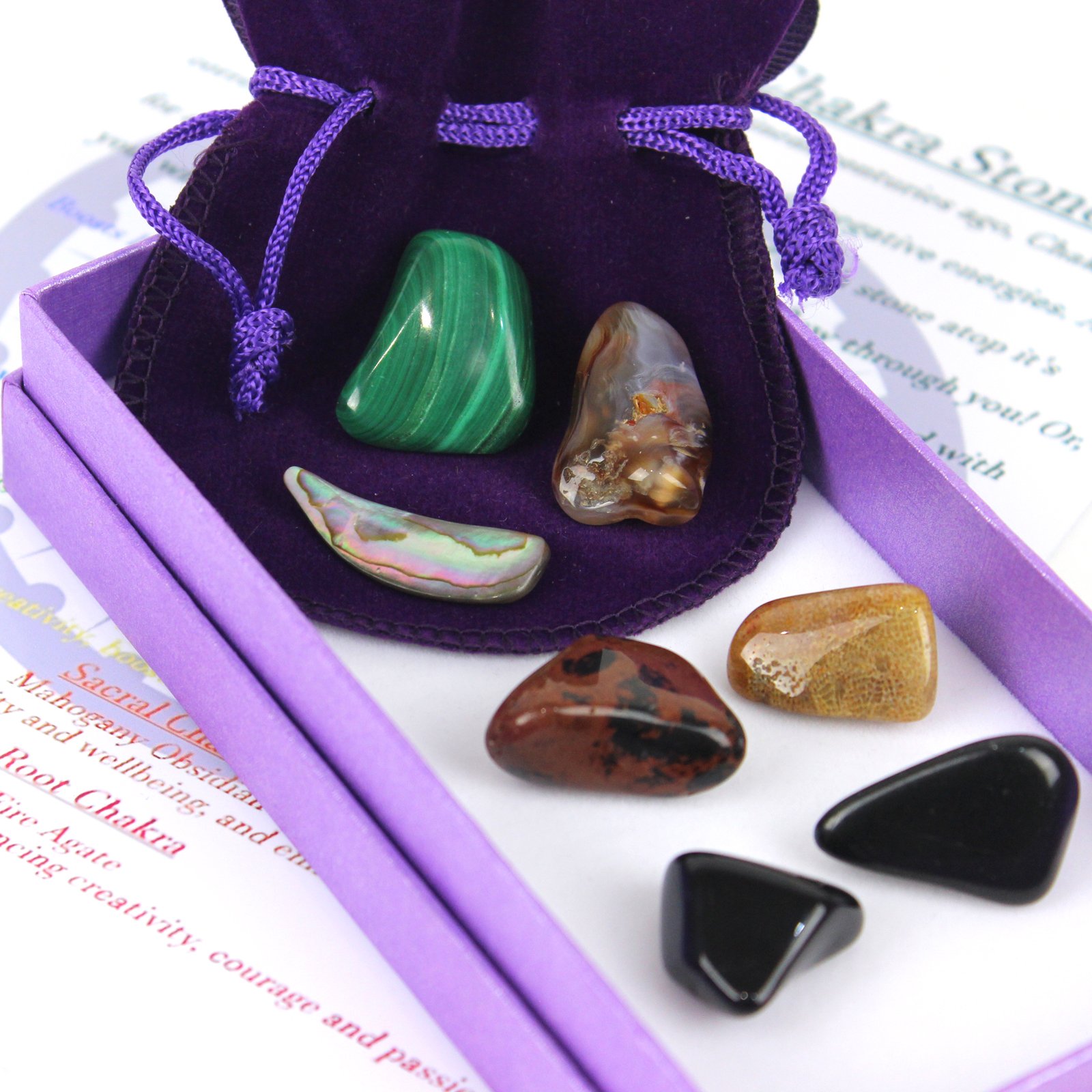 Reiki Chakra Crystals Healing Natural Stones Large Tumblestones Gift Set of 7