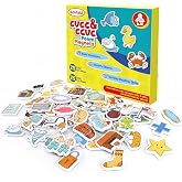 Kasfalci CVCC &amp; CCVC Word Games, 50 Magnetic Foam Objects Fridge Magnets for Kids, Speech Therapy Toys for Toddler, Learn to Read Spelling Reading Learning Phonics for Preschool Kindergarten Classroom