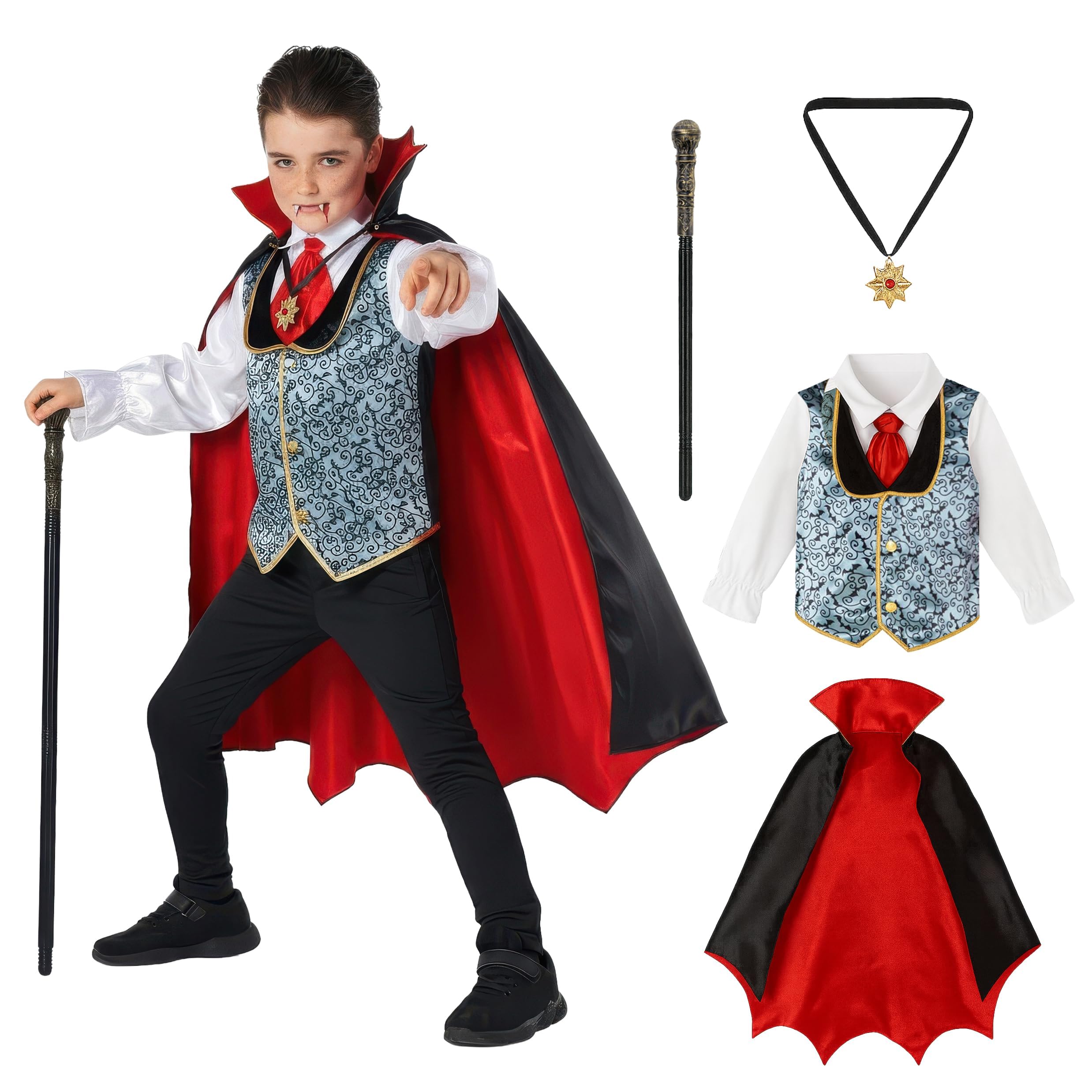 Morph Vampire Costume Kids, Vampire Costume For Boys, Halloween Dracula Kids Costumes, Halloween Costumes For Boys, 3-4 Years