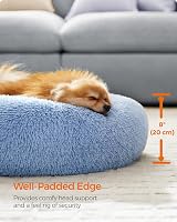 Feandrea Donut Dog Bed Cat Bed Fluffy Plush 60 cm Pale Blue PGW038Q01 view 5