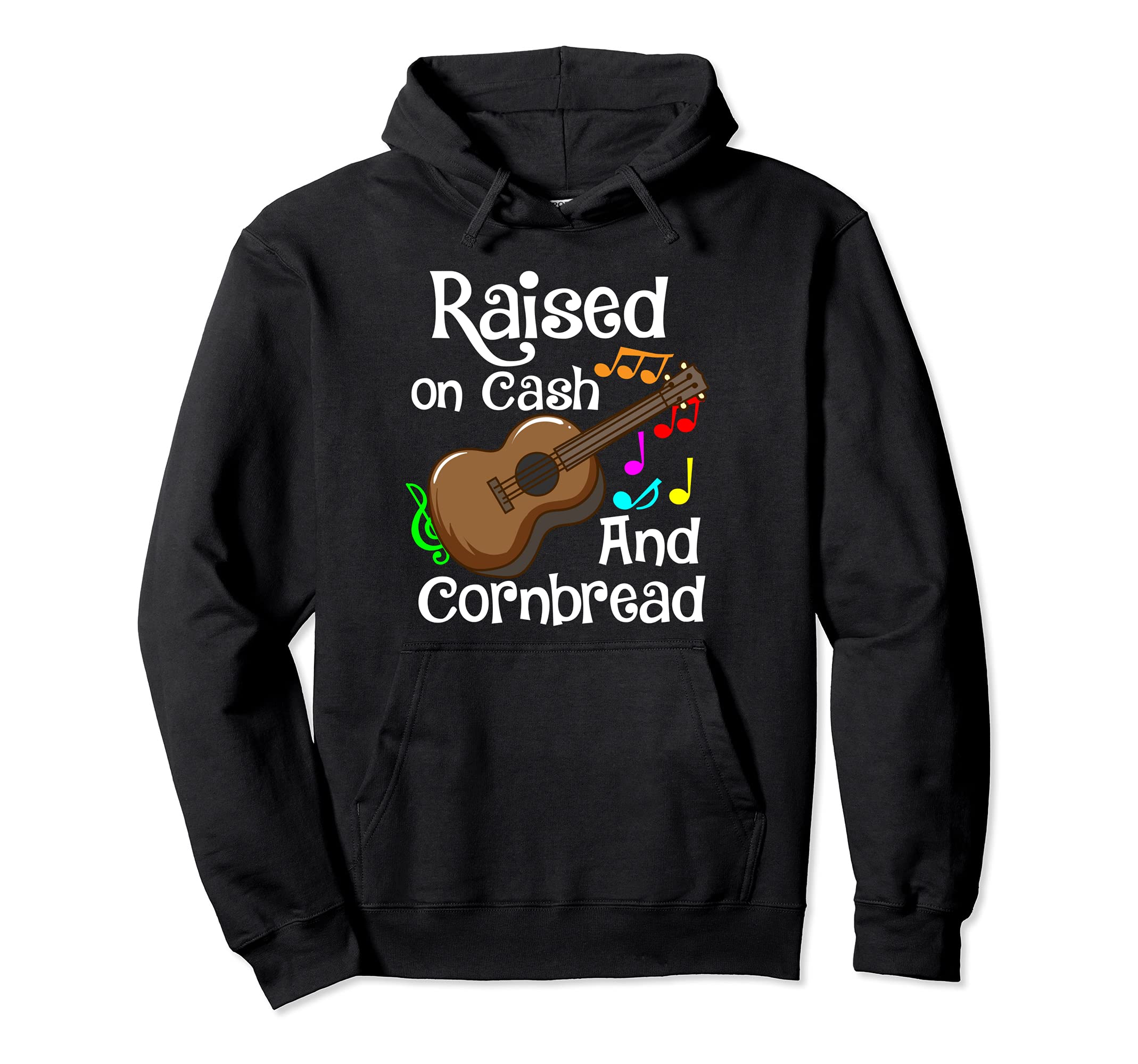 Raised on cash and cornbread / Cowboy guitar country music Pullover Hoodie