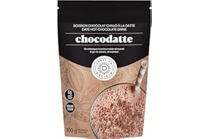 CRÉATION DELICIA Chocodatte Hot Chocolate (2 x 300g) | Date Sweetened Hot Chocolate Powder | Gluten Free Cocoa Powder | Choco