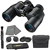 Nikon Aculon A211 8x42 Binoculars (8245) Black Bundle with Nikon Lens Pen, Carry Case, Neck Strap, and Lens Cloth - High Powered Binoculars for Adults - Bird Watching, Hunting, and Travel Zoom