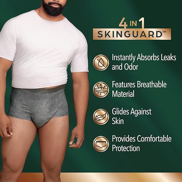 DEPEND REAL FIT INCONTINENCE UNDERWEAR FOR MEN, DISPOSABLE, MAXIMUM ABSORBENCY, SMALL/MEDIUM, GREY, 22 COUNT, PACKAGING MAY VARY
