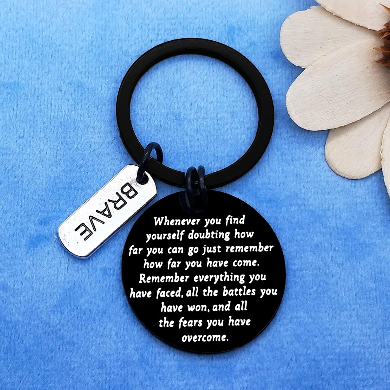 Encouragement Gifts Recovery Keyring for Men Women Addiction Recovery Gifts Sobriety Keychain Cancer Survivor Gift New Beginnings Gift Warrior Gift AA Gift Stay Strong Keyring Awareness Sympathy Gift - Image 3