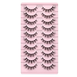 FANXITON Mink Lashes with Clear Band Fluffy 15 MM