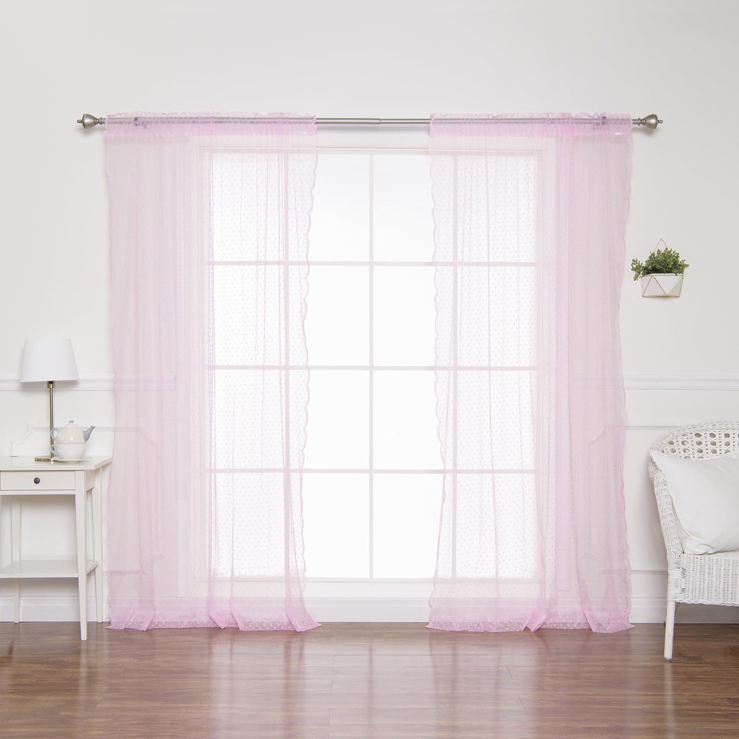 Buy Best Home Fashion Jacquard Sheer Lace Lovely Dot Curtains