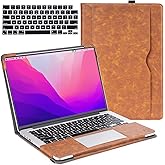 TYTX Compatible with MacBook Pro 14 Inch Leather Case 2025 2024 2023 2022 2021 Release M5 A3434 M4 A3112 A3185 A3401 M3 A2918 A2992 M2 A2779 M1 A2442, Protective Folio Book Cover, Brown
