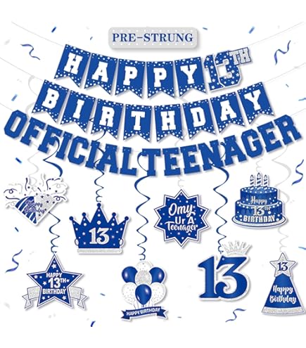 Iridescent 13th Birthday Decorations Number 13 Circle Dot Twinkle