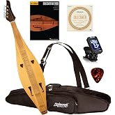 Applecreek ACD100 Dulcimer 4-String Spruce Teardrop Appalachian Mountain Instrument with Bag, Hal Leonard Book, D'Addario J64 Strings Bundle - Made in Romania ACD100K