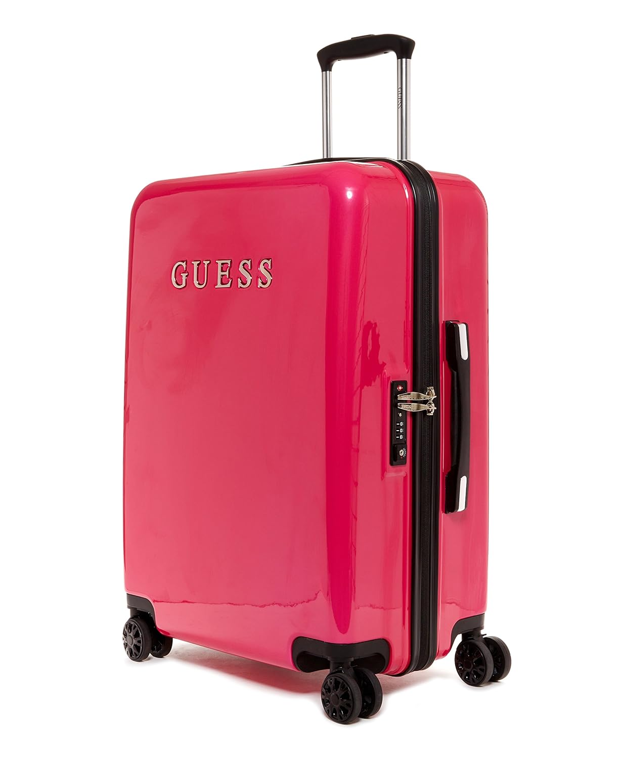 guess suitcase pink