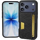 Smartish® iPhone 17 Pro Wallet Case - Wallet Slayer Vol. 2 [Slim + Protective] Credit Card Holder w/Kickstand - Drop Tested Hidden Card Slot Cover for Apple iPhone 17 Pro - Black Tie Affair