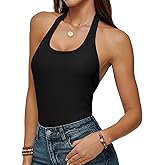 BESTPOEM Women's Summer Halter Tank Tops 2026 Going Out Y2K Slim Fitted Spring Sleeveless Backless Shirts