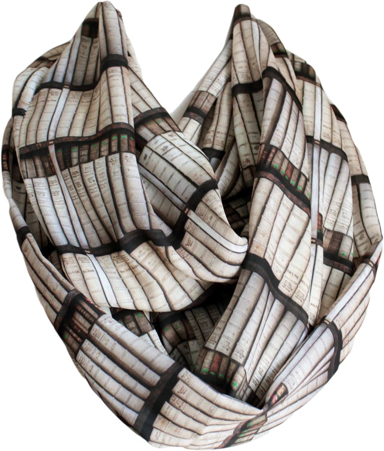 Etwoa's Bookshelf Light Brown Infinity Scarf Circle Scarf Loop Scarf