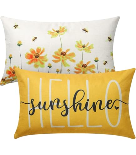 WENIANRU Cat Lover Pillow Cover – Word Art Black Background, Cotton Linen, 12x20 Inches