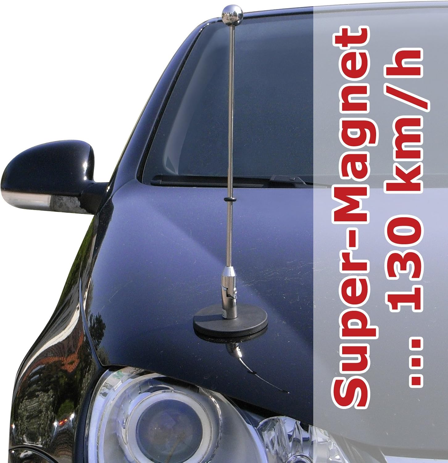 Car Flag Pole Diplomat1.30Chrome Outdoor