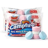 (2 Pack) 12 oz Red, White &amp; Blue Roaster Marshmallows &ndash; Cherry, Vanilla &amp; Blueberry Flavored Jumbo Marshmallows &ndash; Gluten Free, No Artificial Colors &ndash; Perfect for S&rsquo;mores &amp; 4th of July Treats