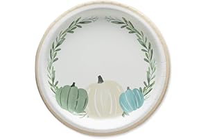 American Greetings 36-Count 9 in. Paper Dinner Plates, Pumpkin Thanksgiving Party Supplies