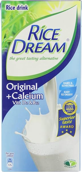 Rice Dream Original Calcium Enriched Rice Milk 1 litre (Pack of 12 ...