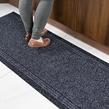 The Rug House Concorde Grey Black Rubber Backed Hallway Runner 66cm Wide view 3