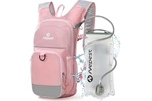 Nepest Kids Hydration Backpack, Mini Water Backpack with 1.5L Water Bladder for Hiking Cycling Running