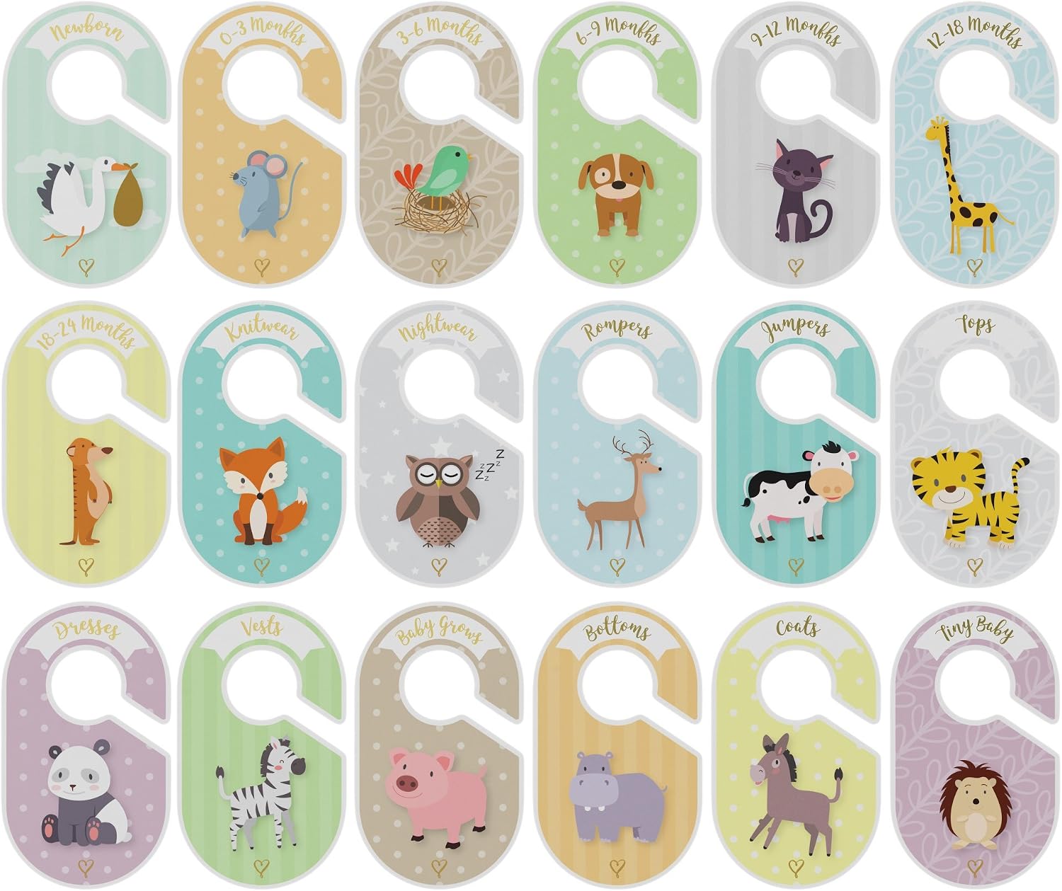 Baby Wardrobe Dividers, 18 x Closet organiser hangers, Arrange clothes by clothing type size or age - Image 4