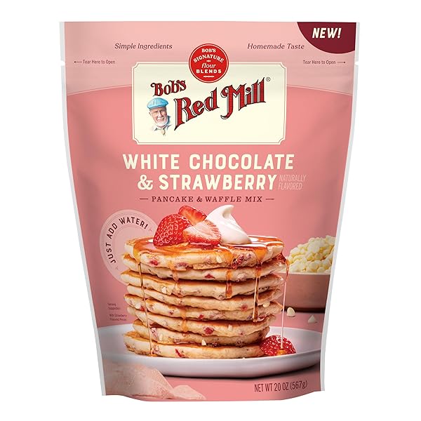 BOB’S RED MILL WHITE CHOCOLATE & STRAWBERRY PANCAKE/WAFFLE...