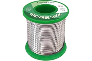 YEZHET Lead-Free Solder (Sn99.3/Cu0.7) for Stained Glass, Copper Pipe & Jewelry Repair -160z(1 lb Spool),3.0mm Diameter - RoHS Compliant